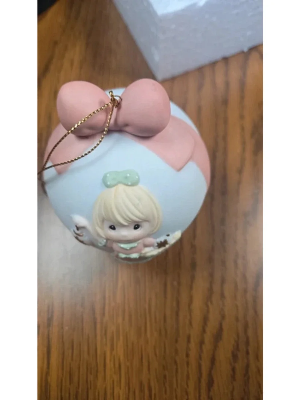 Precious Moments 2012 Christmas Ornament with Girl and Pink Bow
